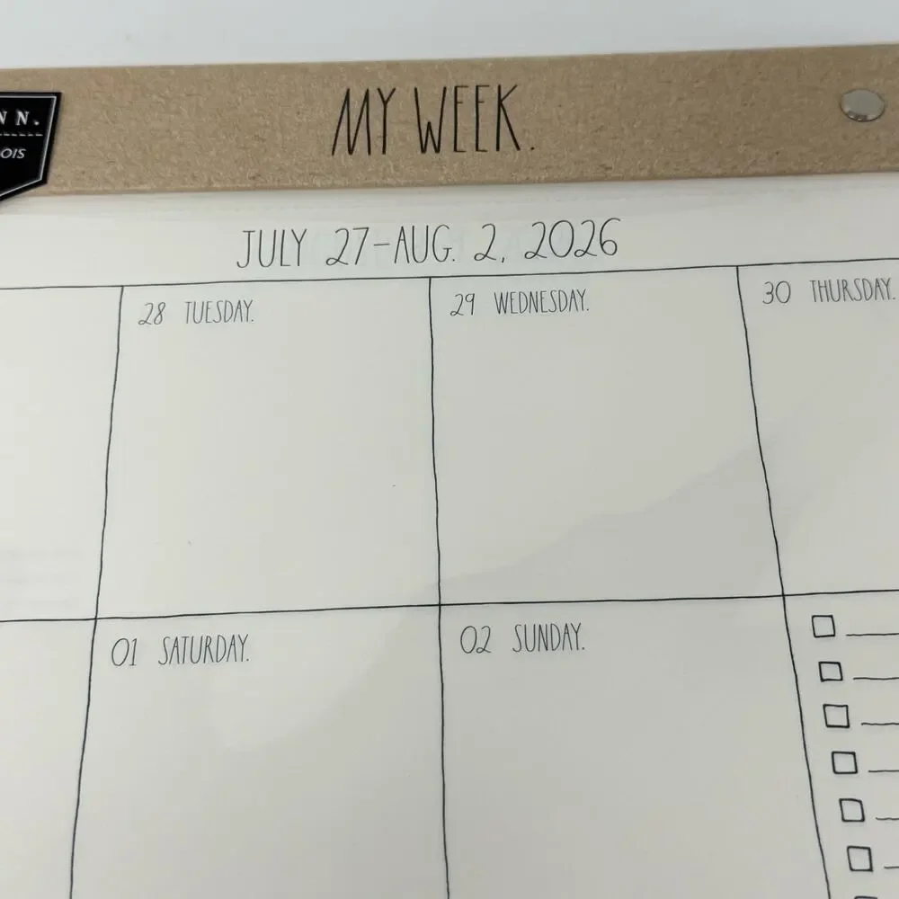 Rae Dunn My Week Weekly Planner 17 Month Aug 2026-Dec 2027 Desk Pad Kraft Paper